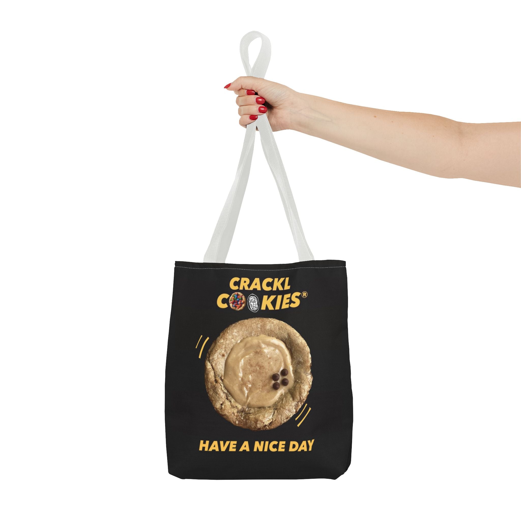 Crackl Cookies Tote Bag — 'Have A Nice Day' Cookie Logo Grocery & Everyday Tote