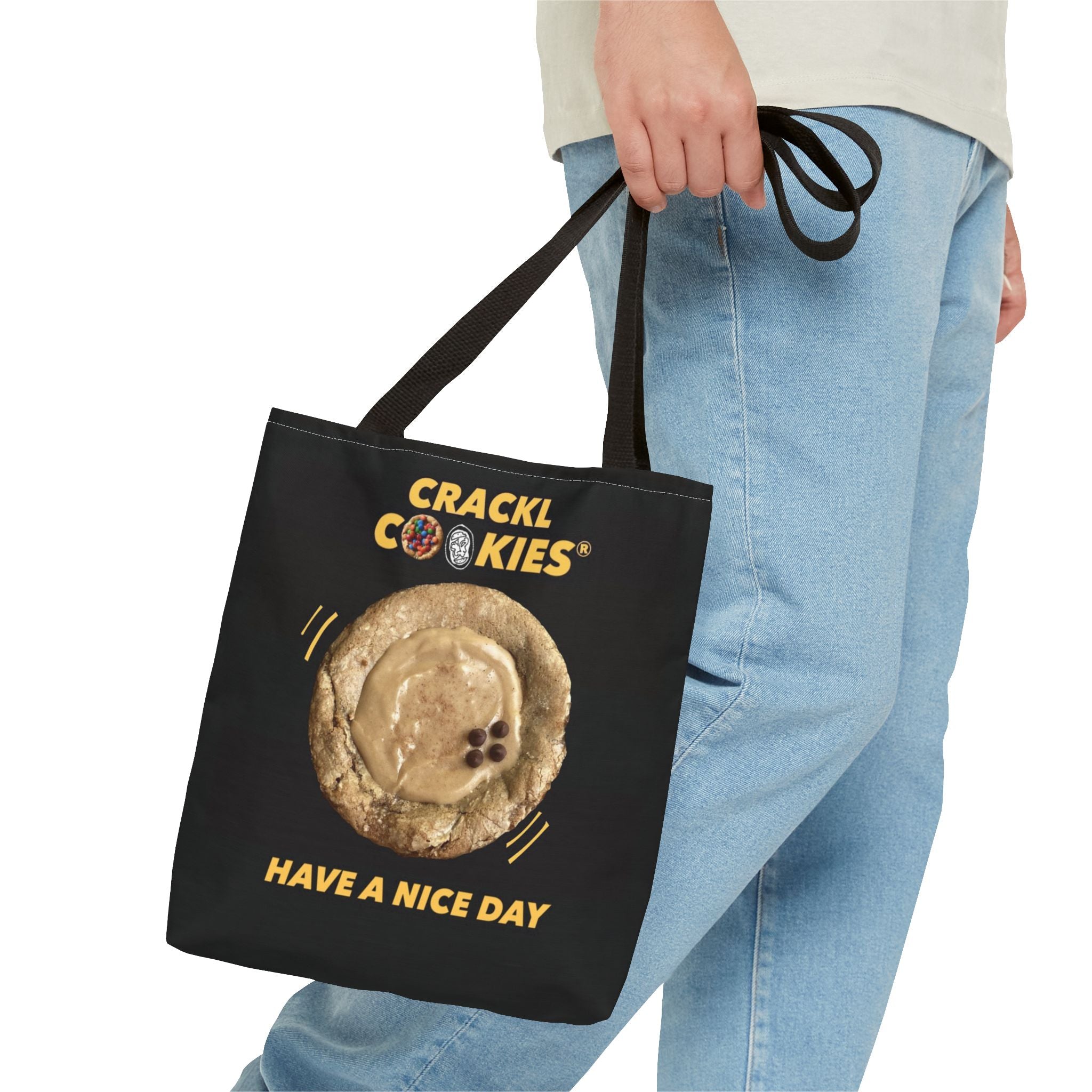 Crackl Cookies Tote Bag — 'Have A Nice Day' Cookie Logo Grocery & Everyday Tote