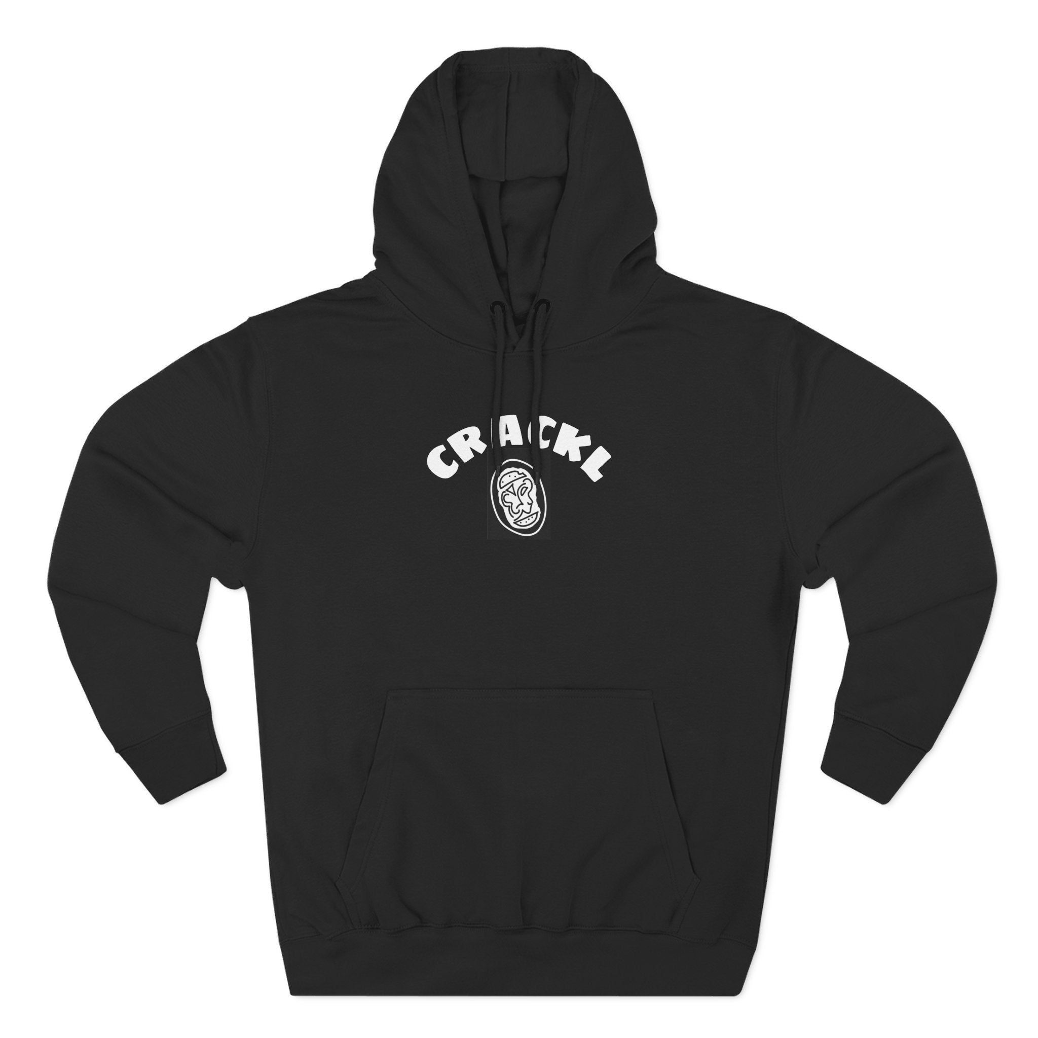 Black Crackl College Unisex Hoodie — Graphic Fleece Pullover