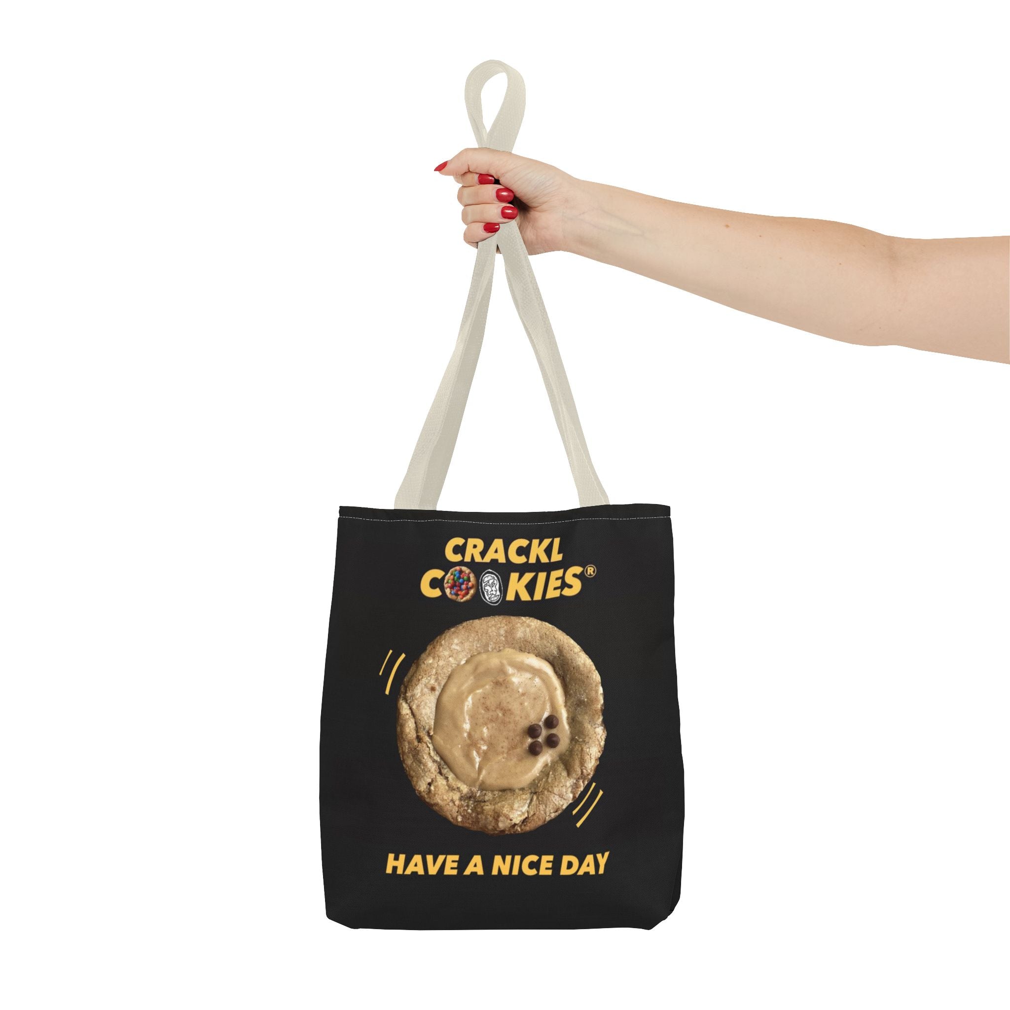 Crackl Cookies Tote Bag — 'Have A Nice Day' Cookie Logo Grocery & Everyday Tote