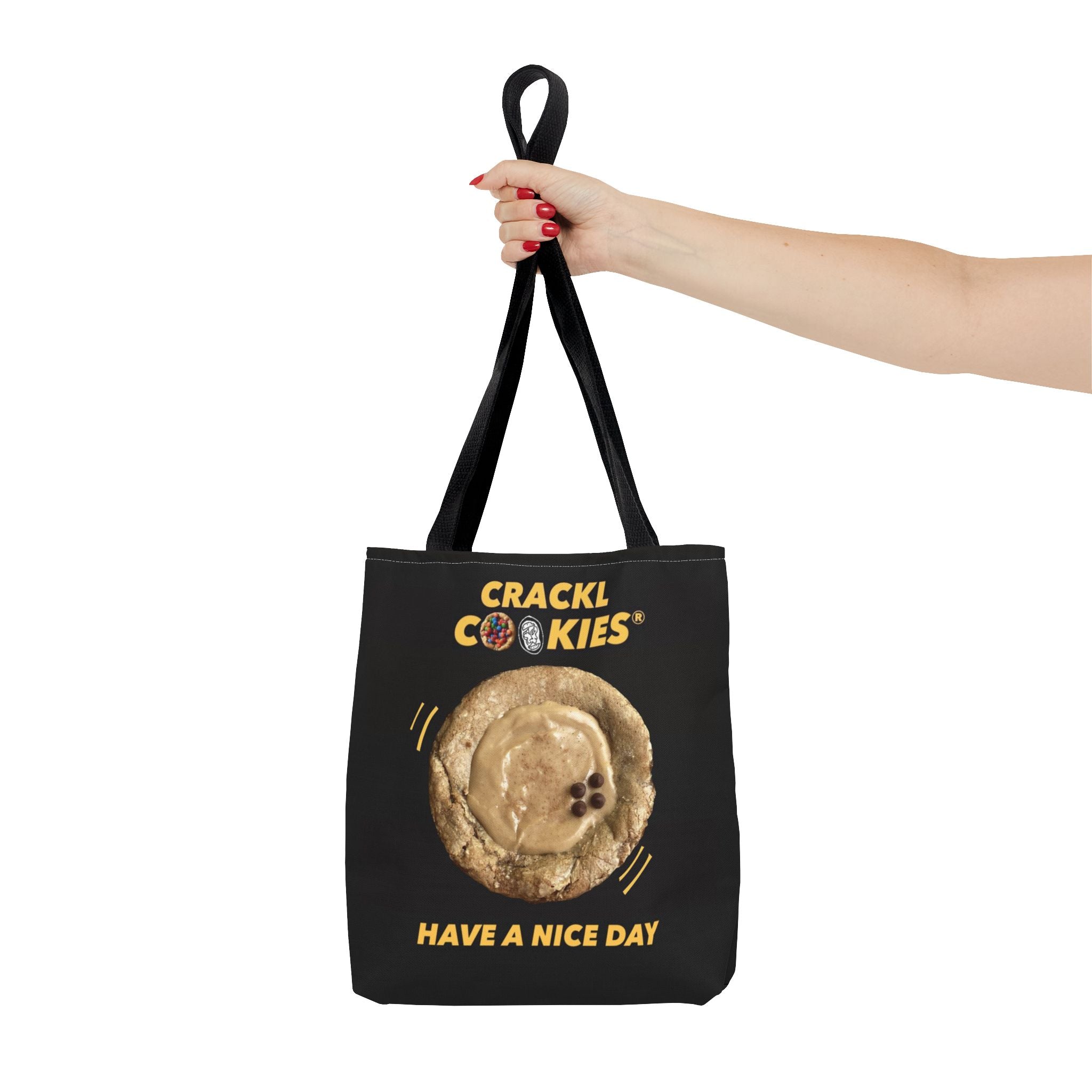 Crackl Cookies Tote Bag — 'Have A Nice Day' Cookie Logo Grocery & Everyday Tote