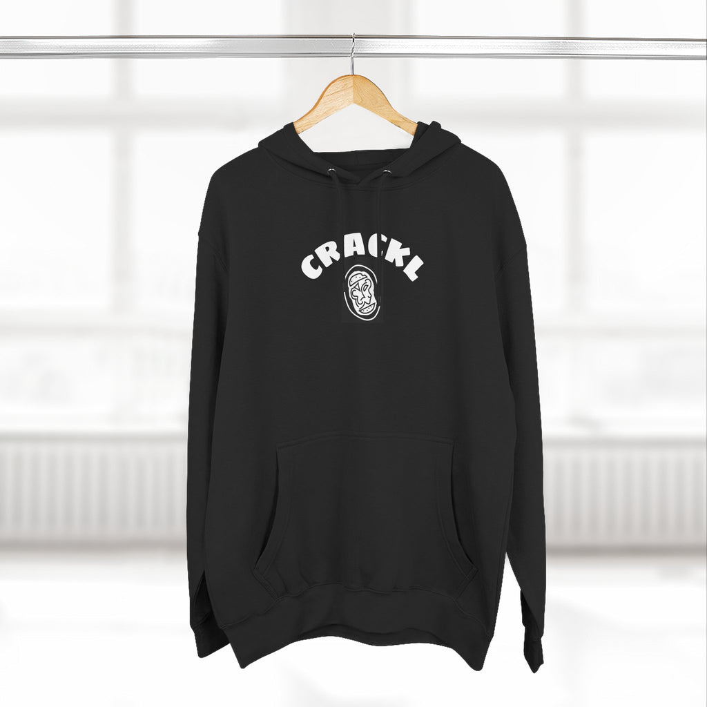 Black Crackl College Unisex Hoodie — Graphic Fleece Pullover