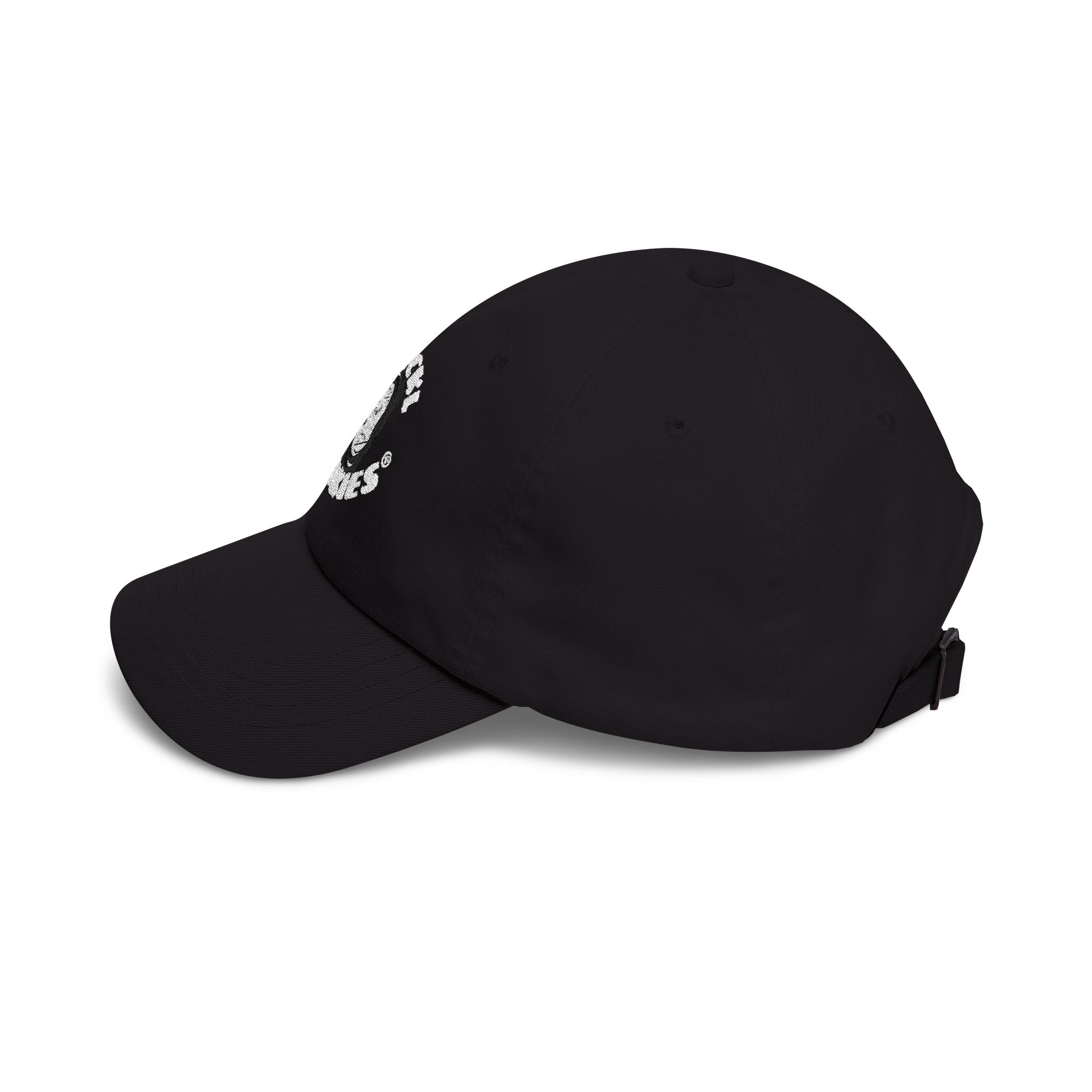 Black Crackl Cookies Cap — Vintage Logo Embroidered Baseball Hat